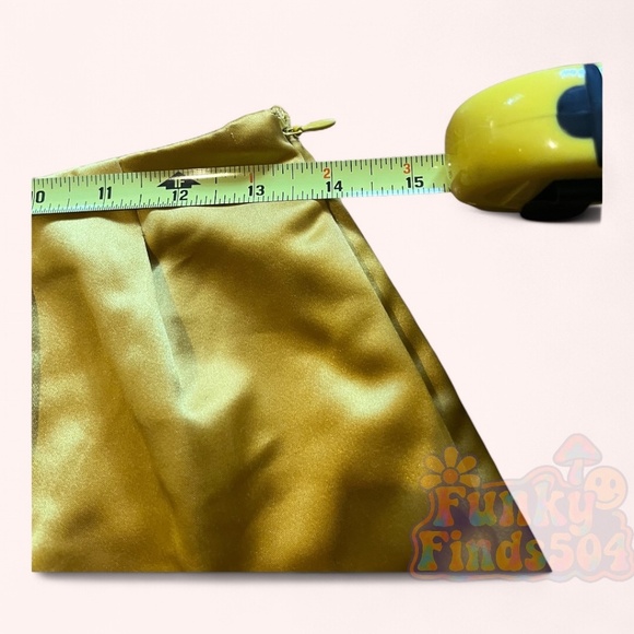 For Love & Lemons Yellow Satin Drew Shorts NWOT Chic High Waist Pleated Size S - Picture 6 of 6